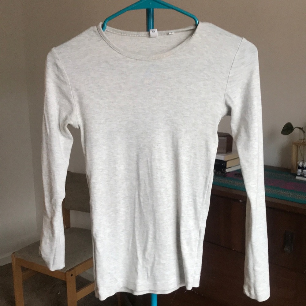 KOTN long-sleeved oatmeal tee
